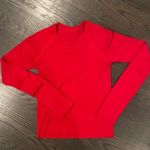 Lululemon red swiftly tech race length 4